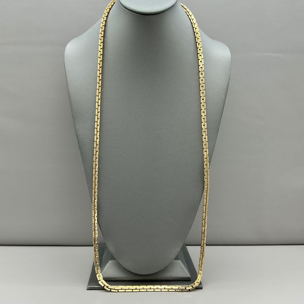 Monet Necklace Women Gold Tone Box Link‎ Chain Vintage Costume Jewelry 30 Inch